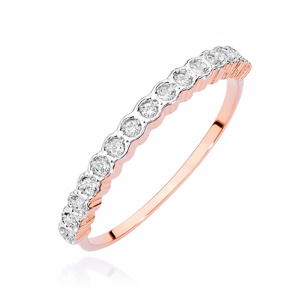 Bague Pavé en Or Rose et Diamants