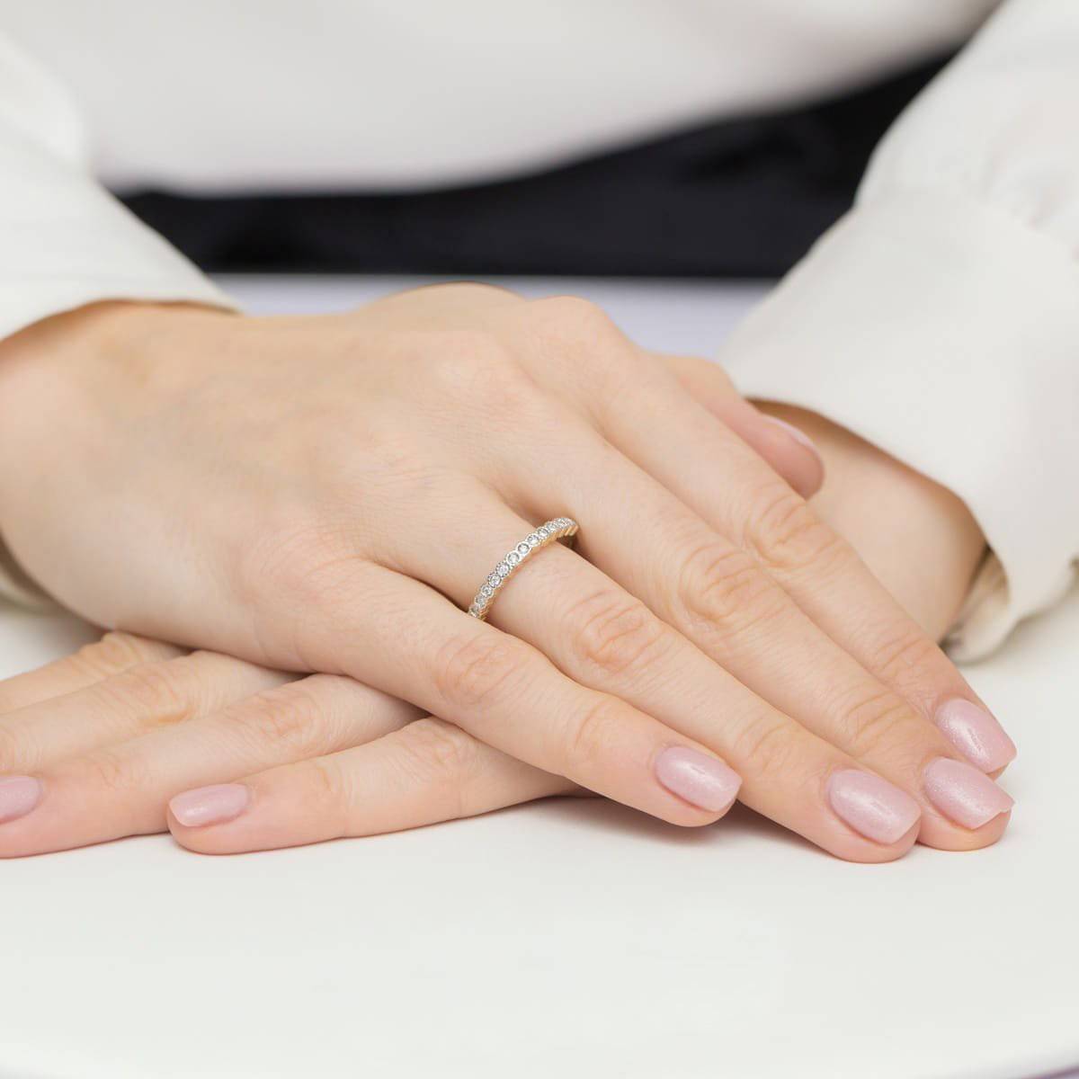 Bague Pavé en Or Rose et Diamants