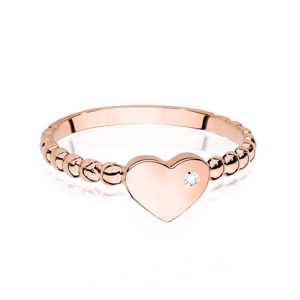 Anello Hearts in Oro Rosa e Diamante