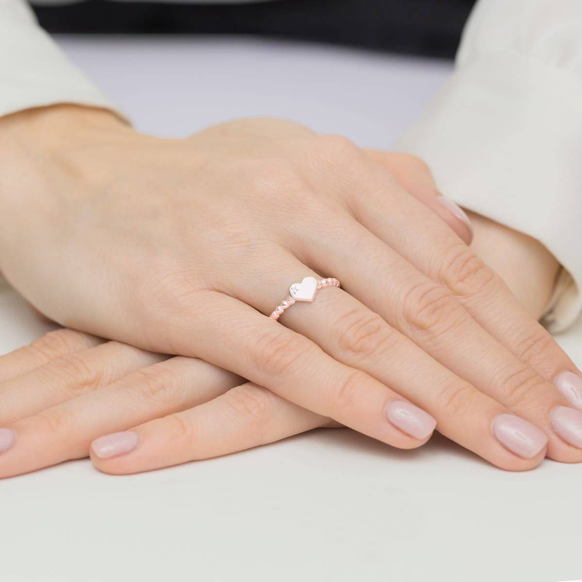 Bague Hearts en Or Rose et Diamant