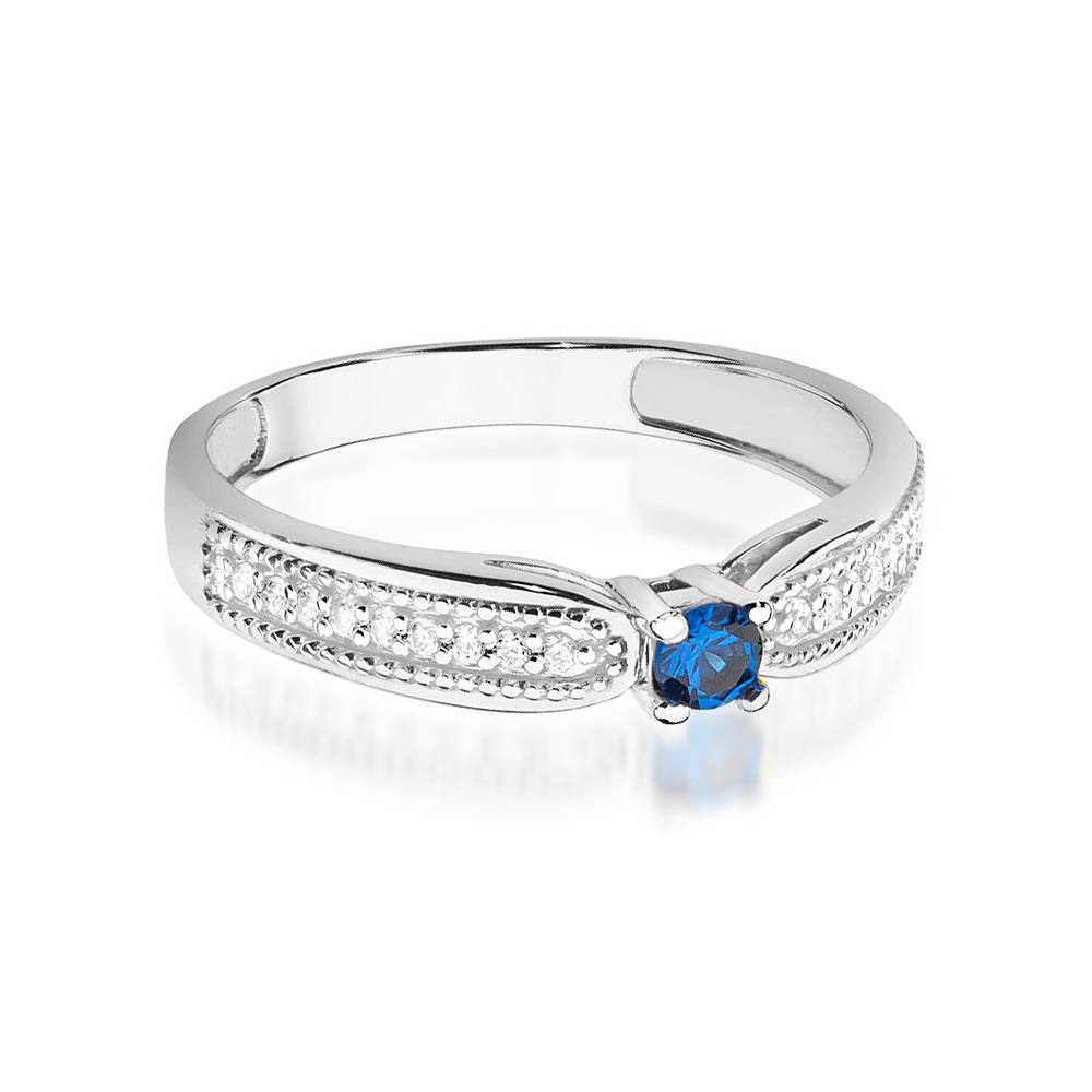 Bague en or avec saphir 0,15 ct et 18 diamants 0,09 ct
