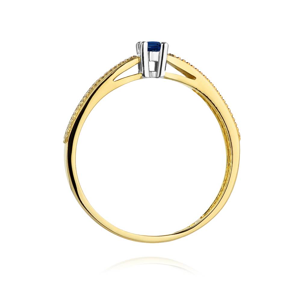 Bague en or avec saphir 0,15 ct et 18 diamants 0,09 ct