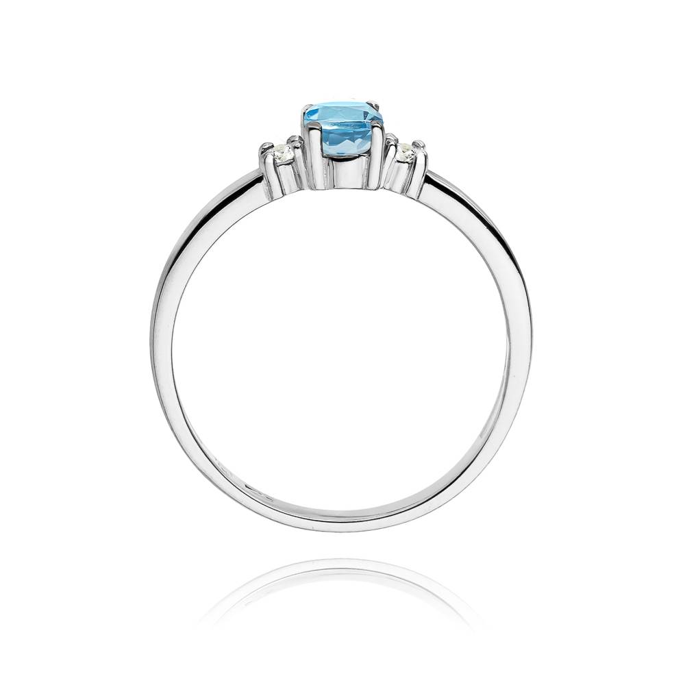 Bague en or avec topaze 0,50 ct et 2 diamants 0,08 ct