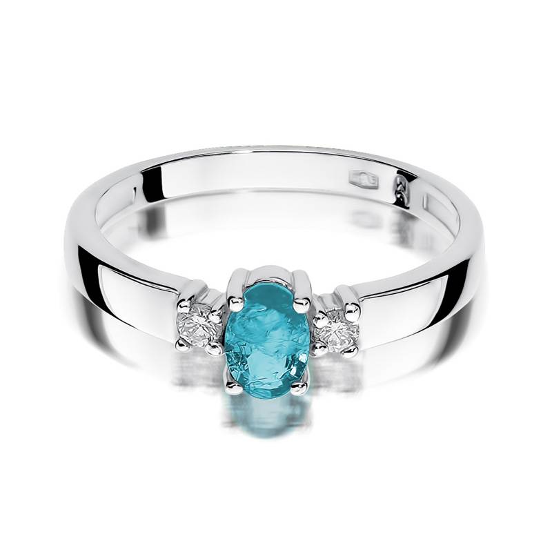 Bague en or avec topaze 0,50 ct et 2 diamants 0,08 ct