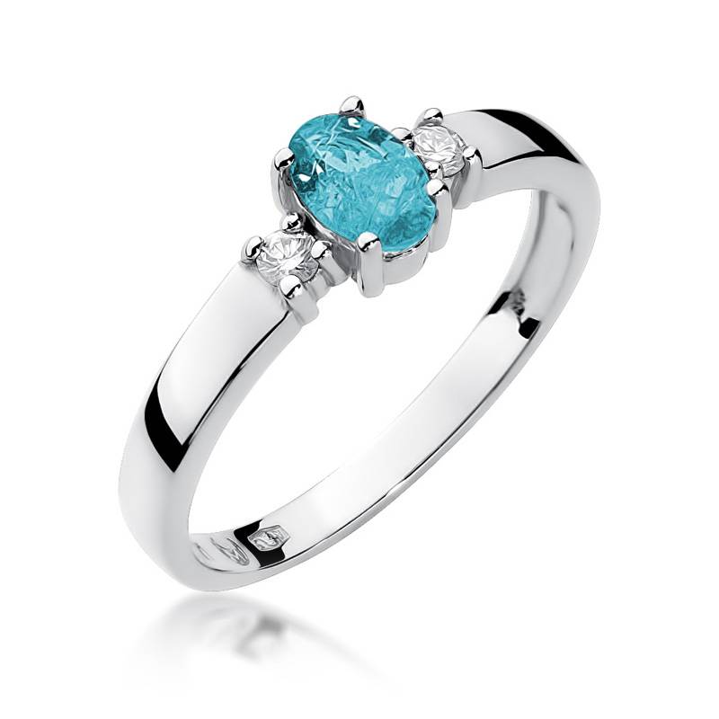 Bague en or avec topaze 0,50 ct et 2 diamants 0,08 ct