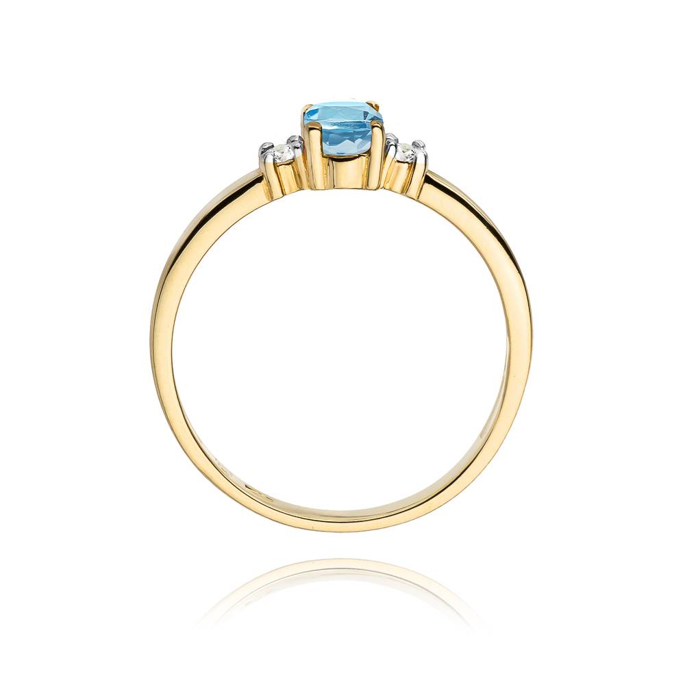 Bague en or avec topaze 0,50 ct et 2 diamants 0,08 ct