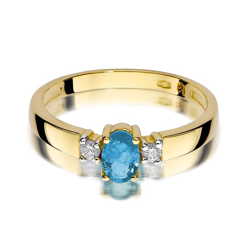 Bague en or avec topaze 0,50 ct et 2 diamants 0,08 ct
