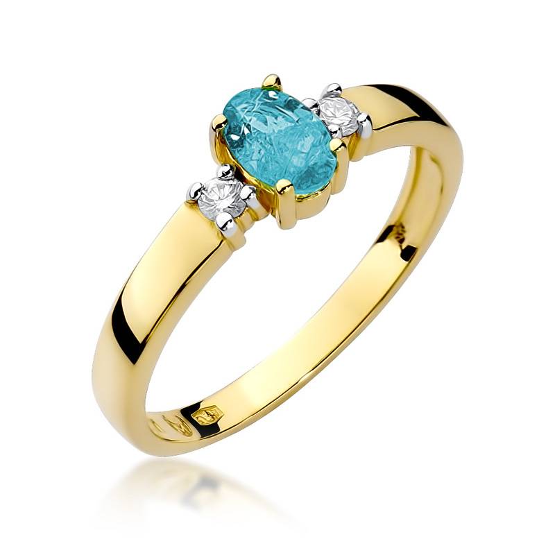 Bague en or avec topaze 0,50 ct et 2 diamants 0,08 ct