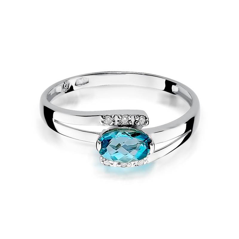 Clarissa Ring in Gold with Topaz and 6 Diamonds