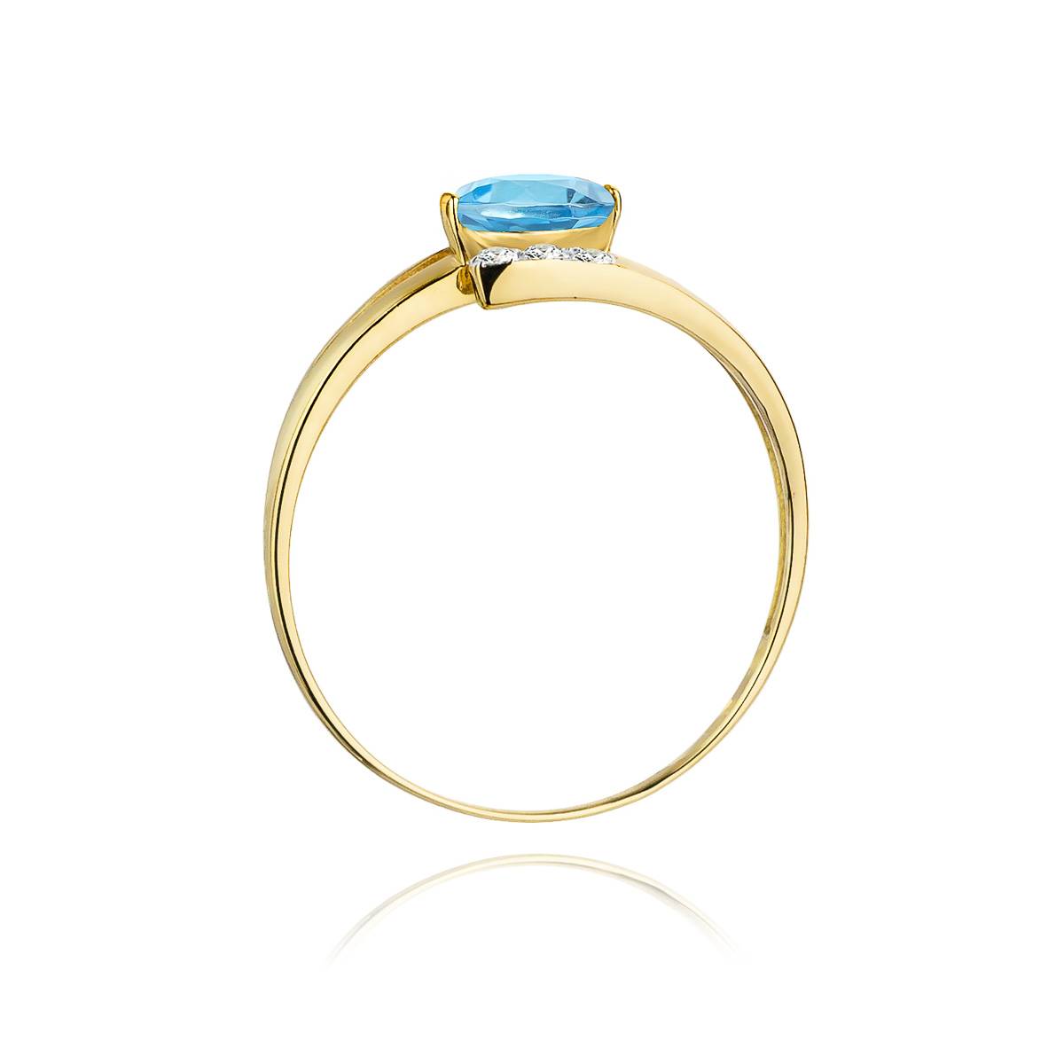 Clarissa Ring in Gold with Topaz and 6 Diamonds