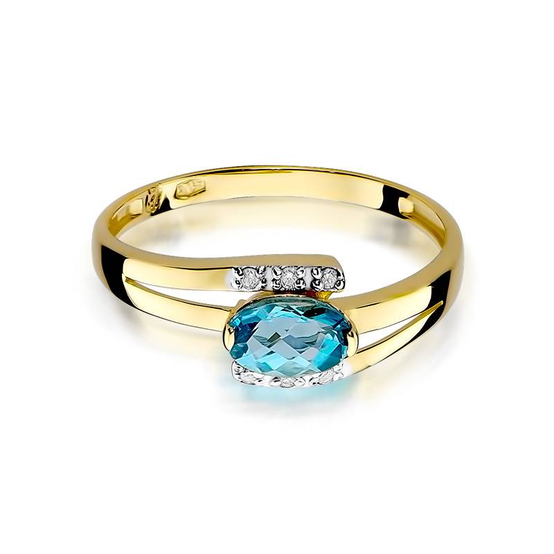 Clarissa Ring in Gold with Topaz and 6 Diamonds
