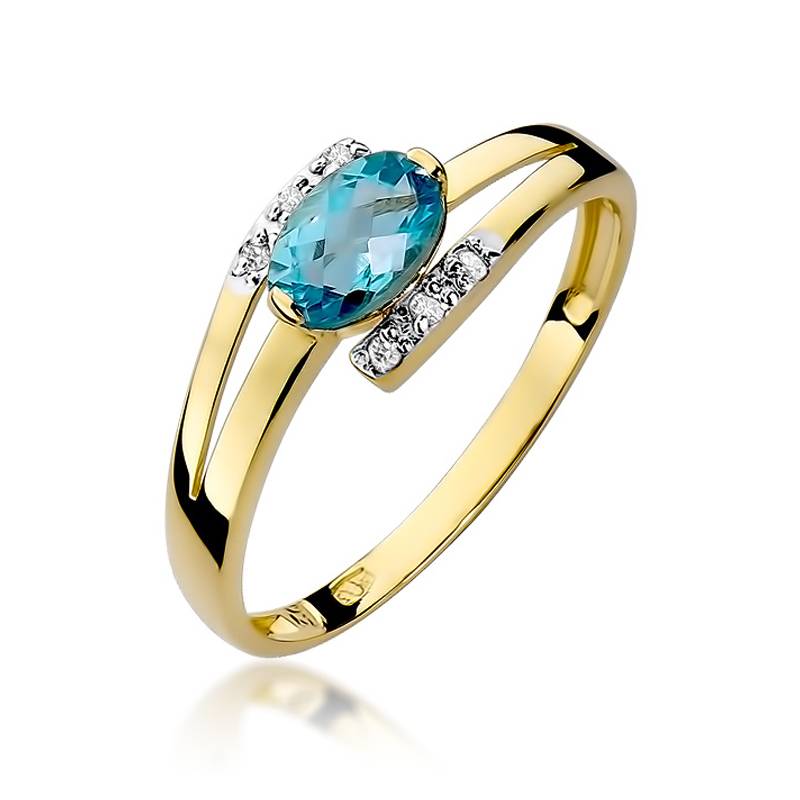 Clarissa Ring in Gold with Topaz and 6 Diamonds