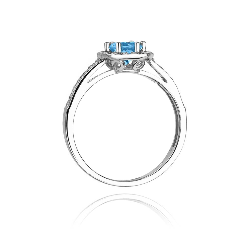 Bague en or avec topaze 0,50 ct et 40 diamants 0,20 ct
