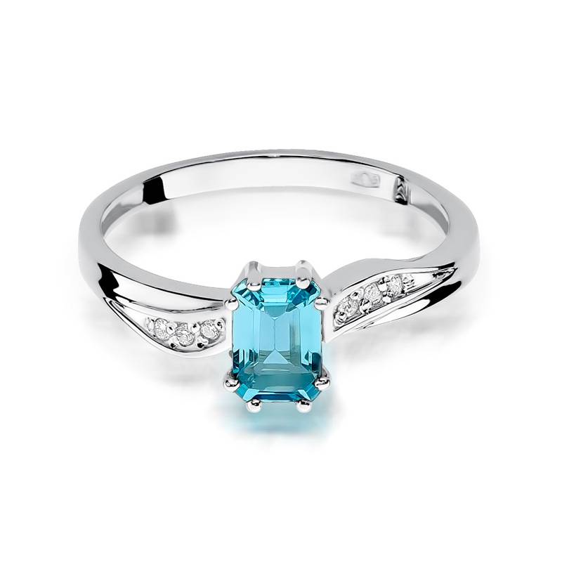 Bague en or avec topaze 0,65 ct et 6 diamants 0,03 ct