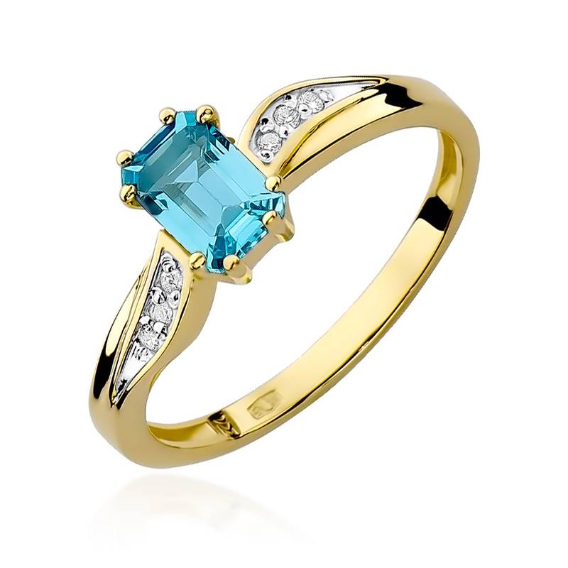 Bague en or avec topaze 0,65 ct et 6 diamants 0,03 ct