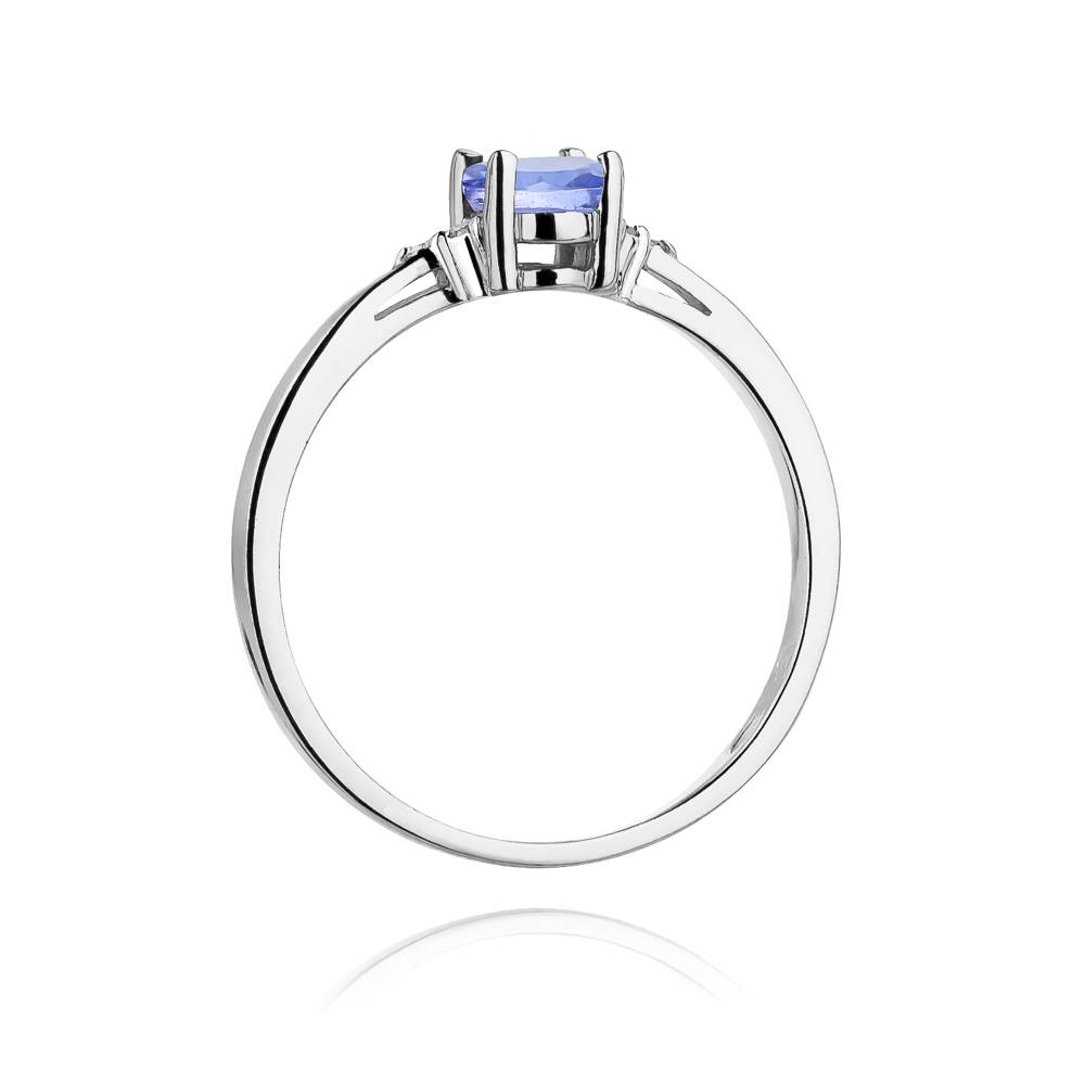 Gold Ring with 0.40 ct Tanzanite and 6 Diamonds 0.05 ct