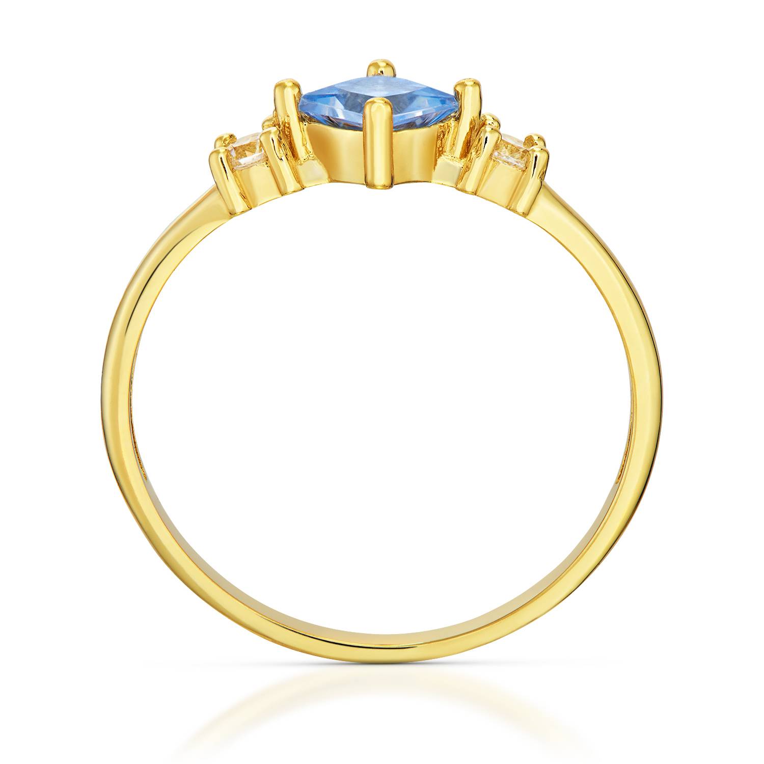 Elsa Ring in Gold with Blue Zircon