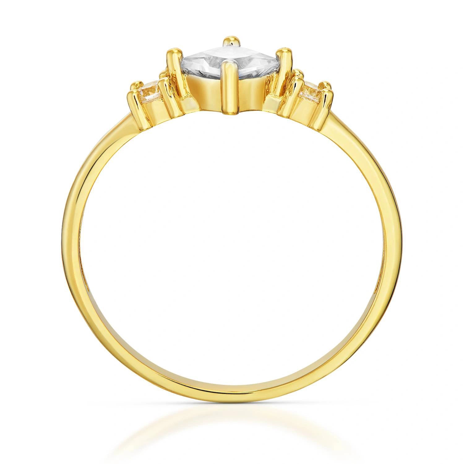 Ring Elsa aus Gold mit weißem Zirkon