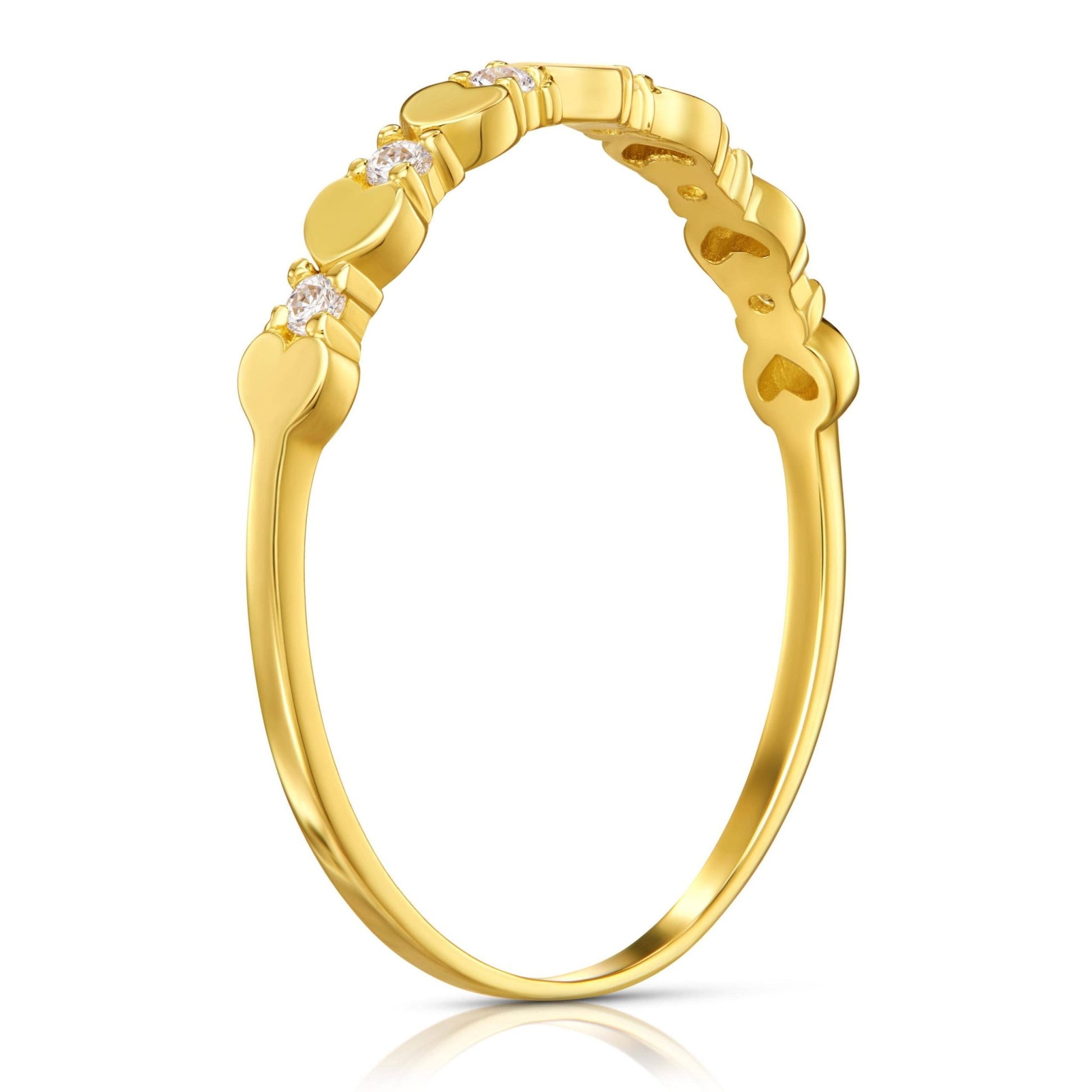 Hearts Band with White Zircons