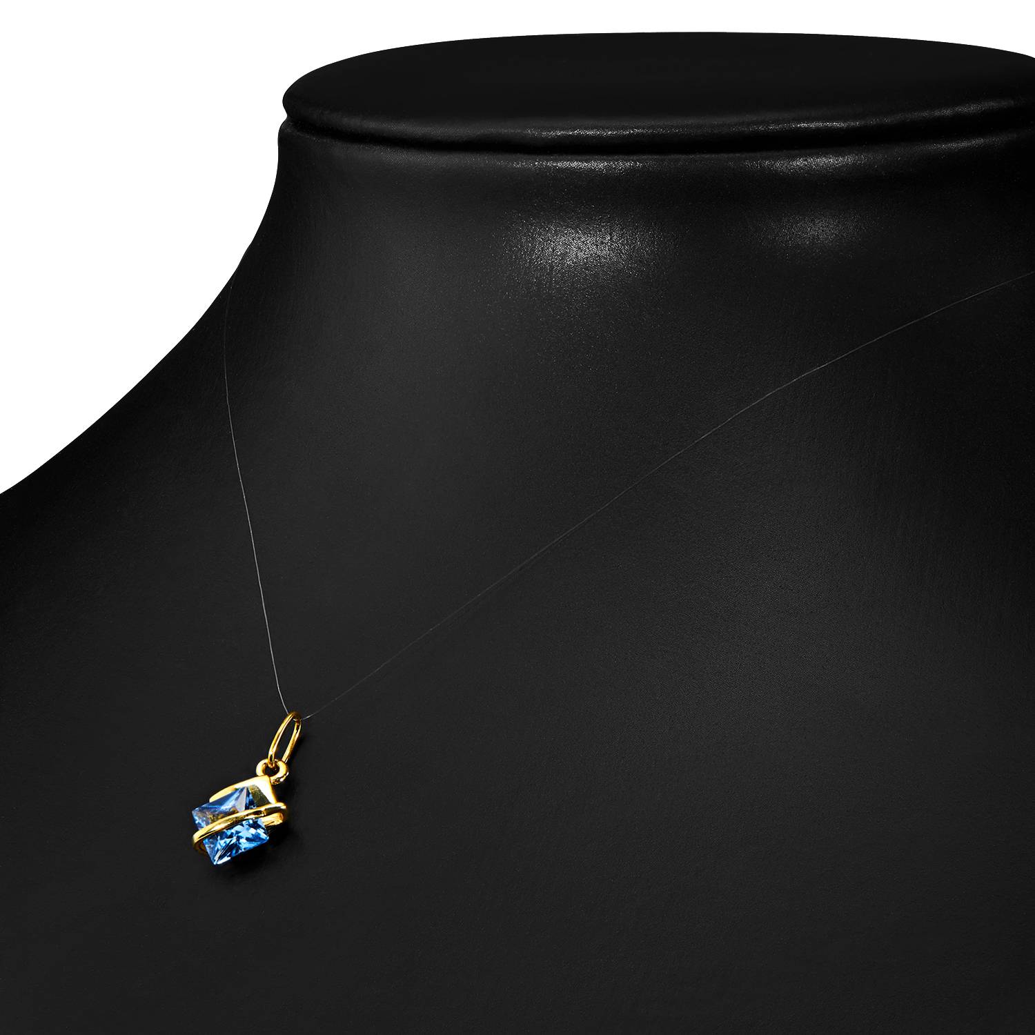 Blue Zircon Rhombus Necklace