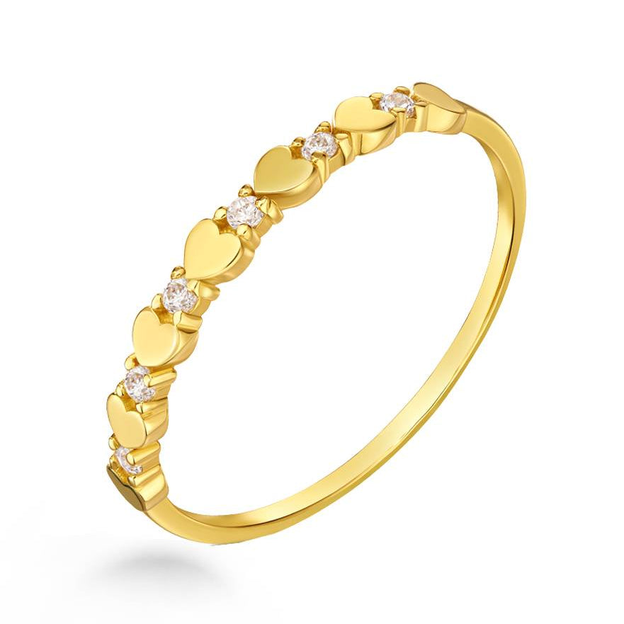 Hearts Band with White Zircons