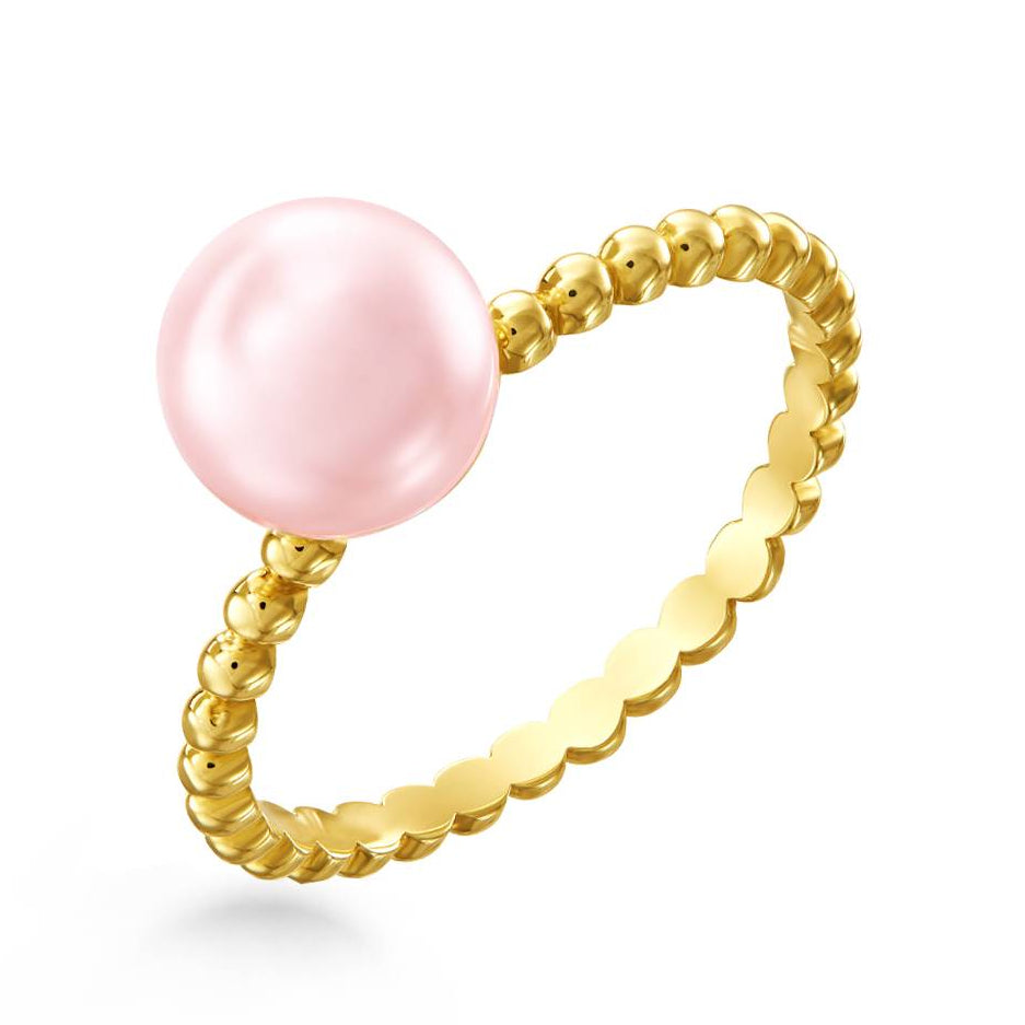 Ariel Ring in Gold with Pink Pearl