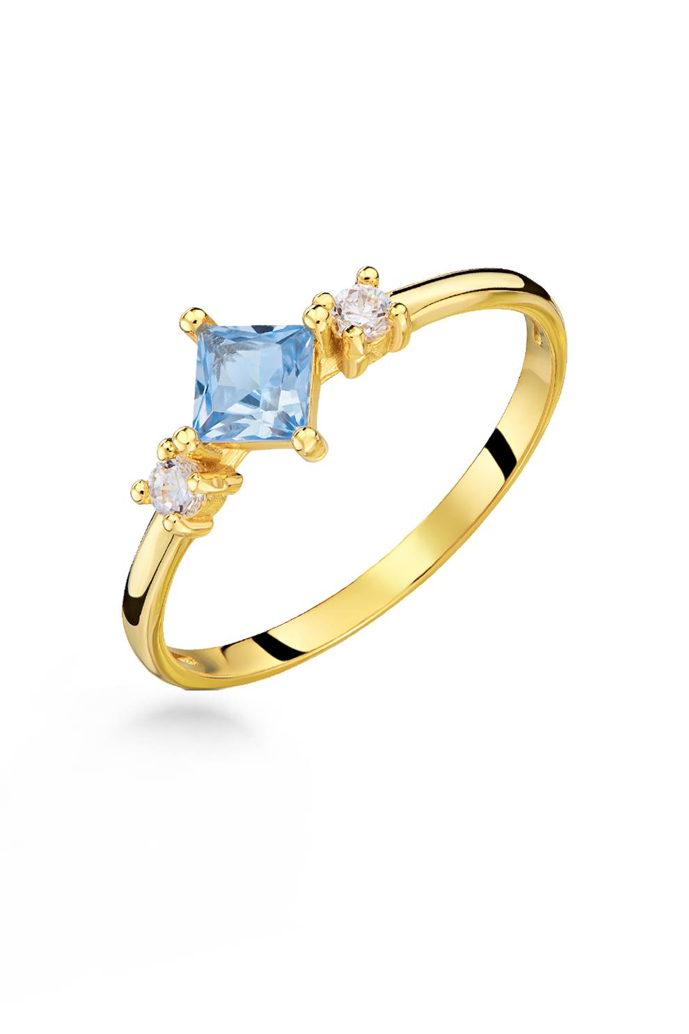 Elsa Ring in Gold with Blue Zircon