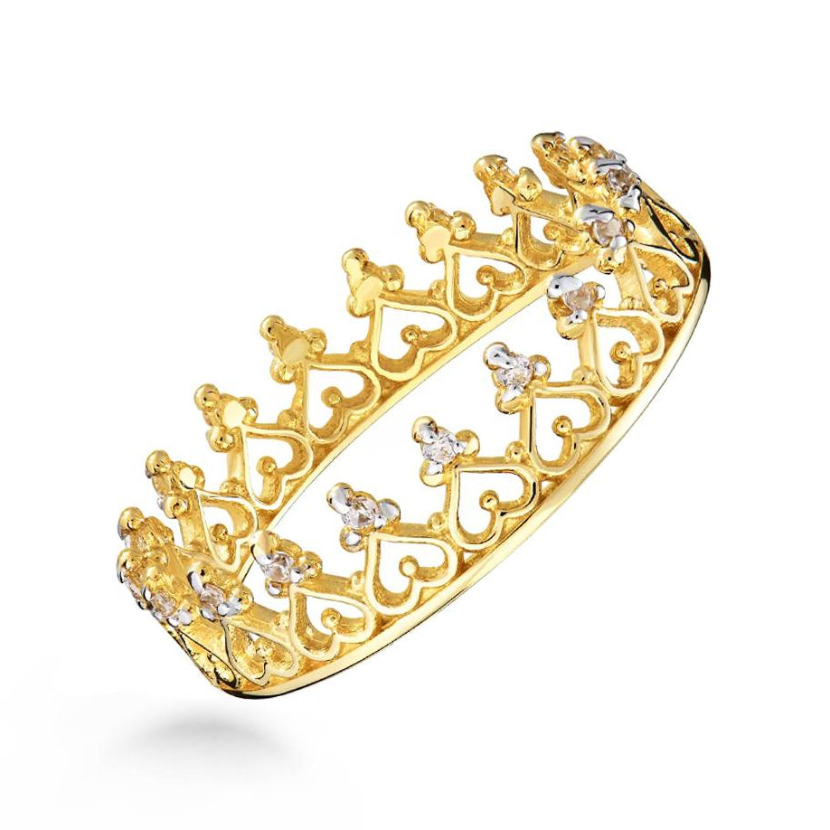 Anello Crown in Oro e Zirconi