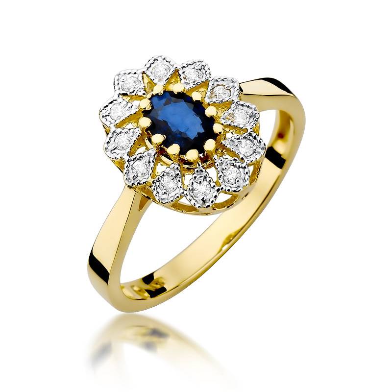 Isabella Ring in Gold with Sapphire and Diamonds