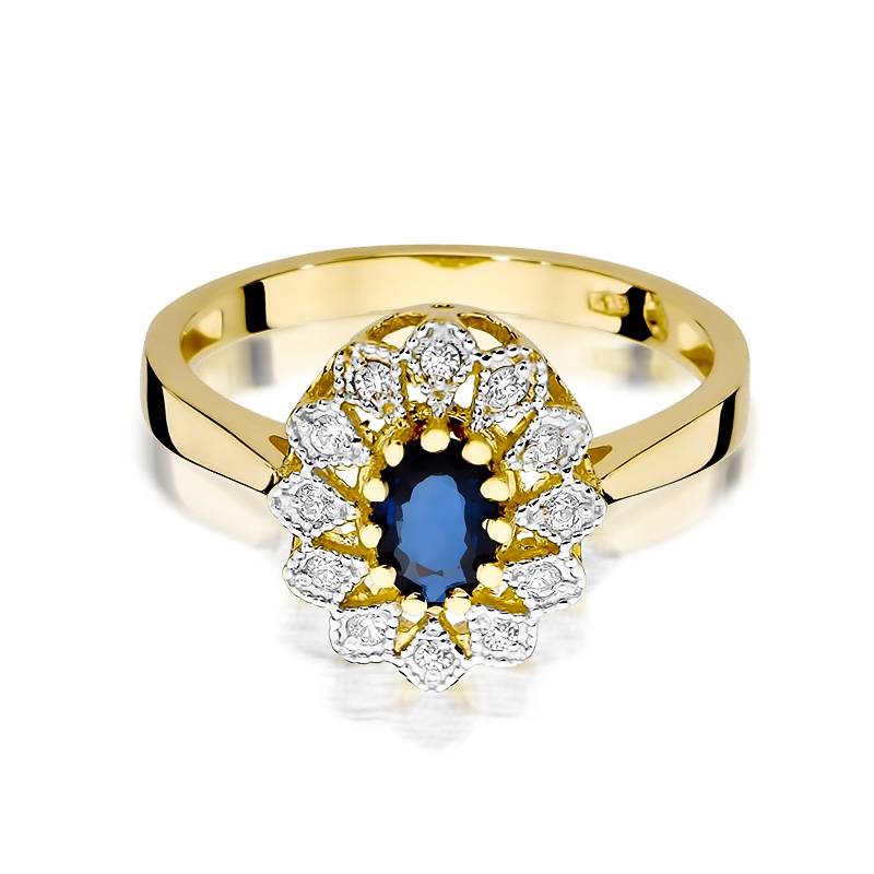 Anello in Oro Isabella con Zaffiro e Diamanti