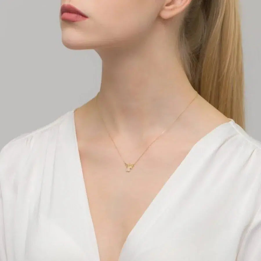 Collana in Oro 14kt con Angioletto e Zirconi