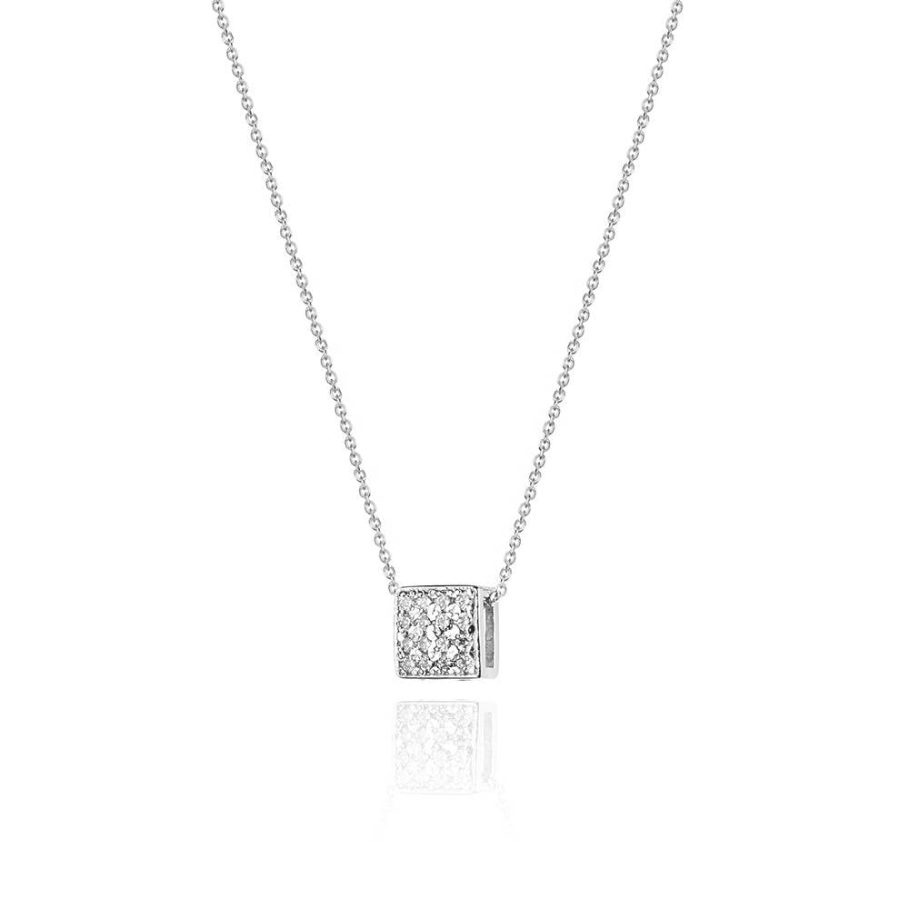 Collana in Oro 14kt Square con Diamanti