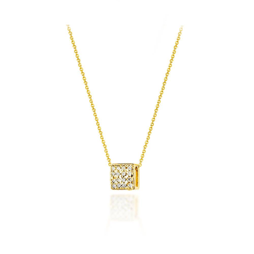 Collana in Oro 14kt Square con Diamanti