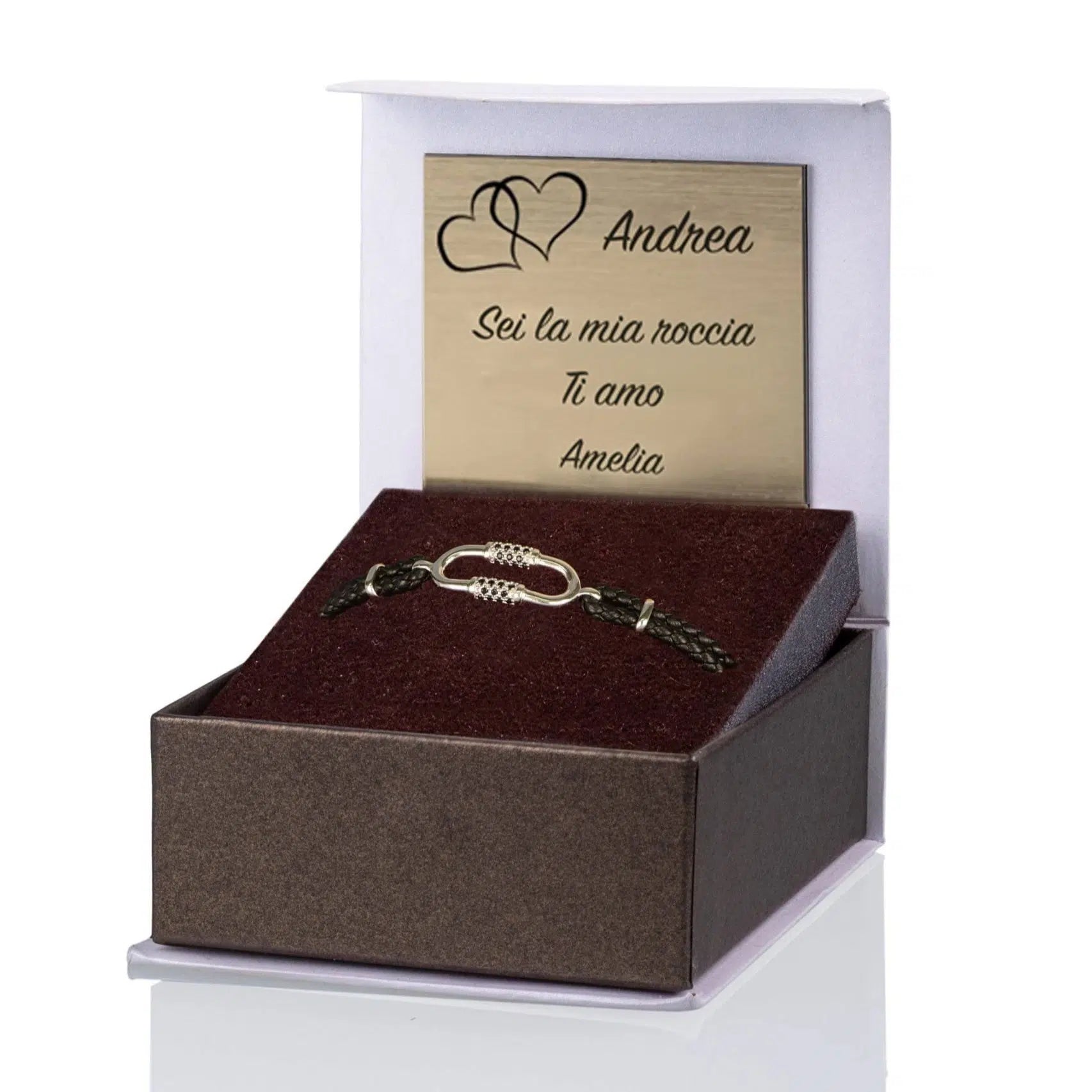 Armband Neos aus Silber und Leder