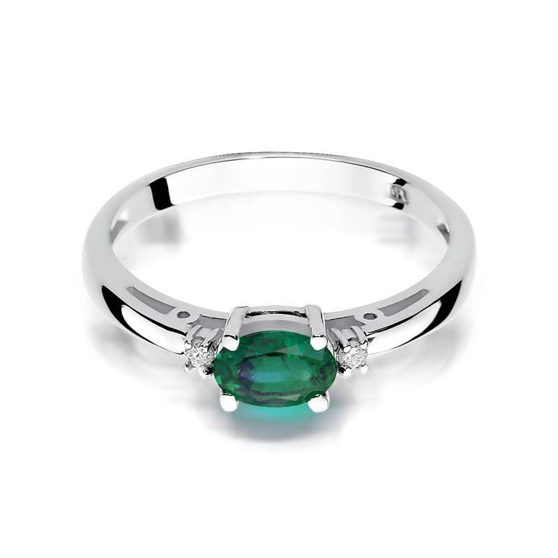 Jess Gold Ring with Emerald and Diamonds