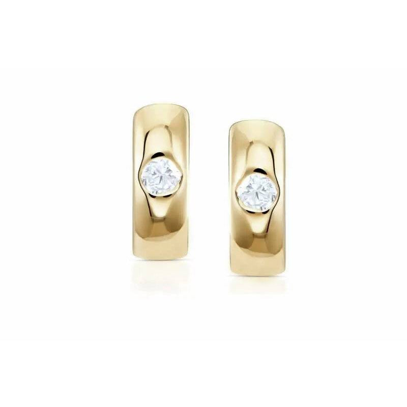 Orecchini Oro Cerchi con Zircone Incavato