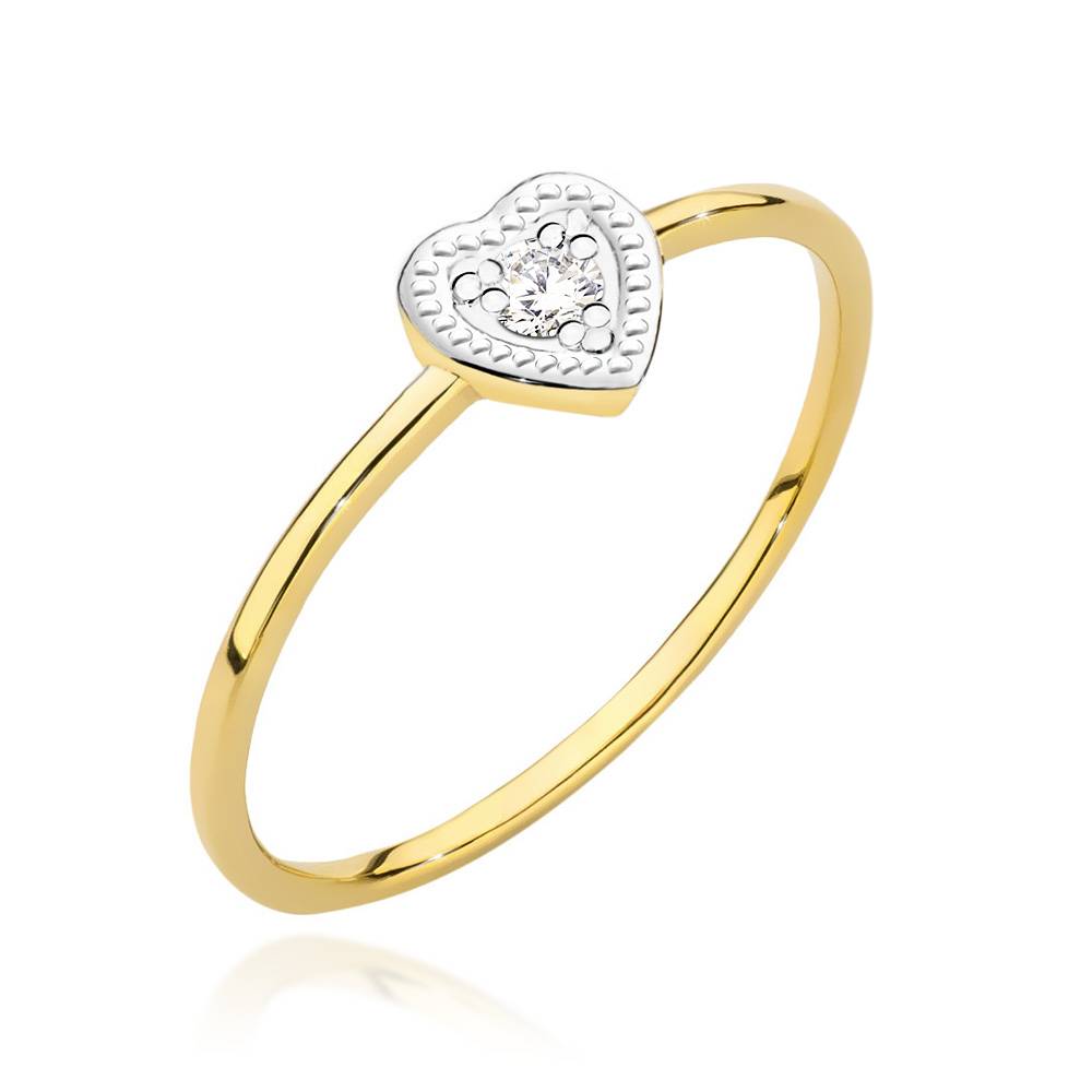 Anillo de Oro Tiny Heart con Diamantes