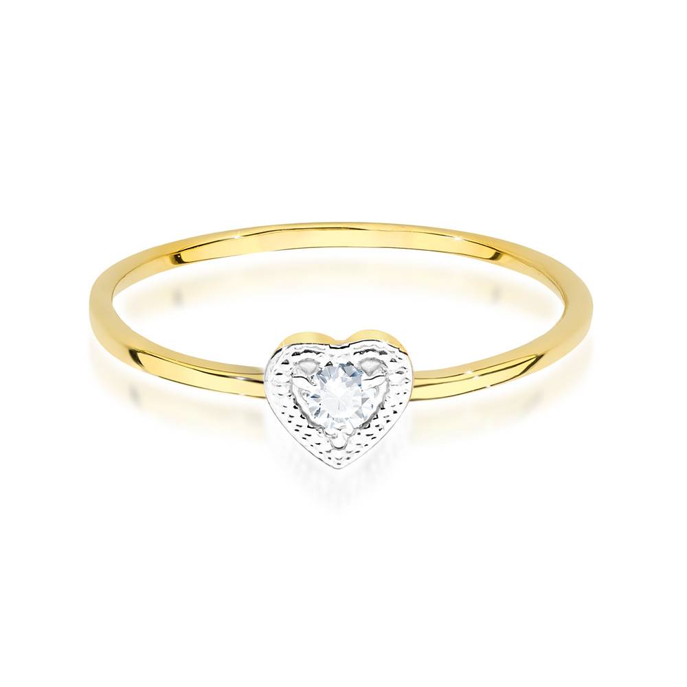 Tiny Heart Ring aus Gold mit Diamanten