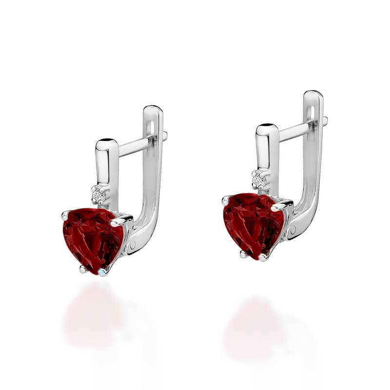 Boucles d’oreilles en Or Cœur avec Diamants
