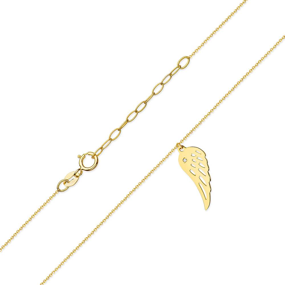 Collier en Or 14kt Aile avec Diamants