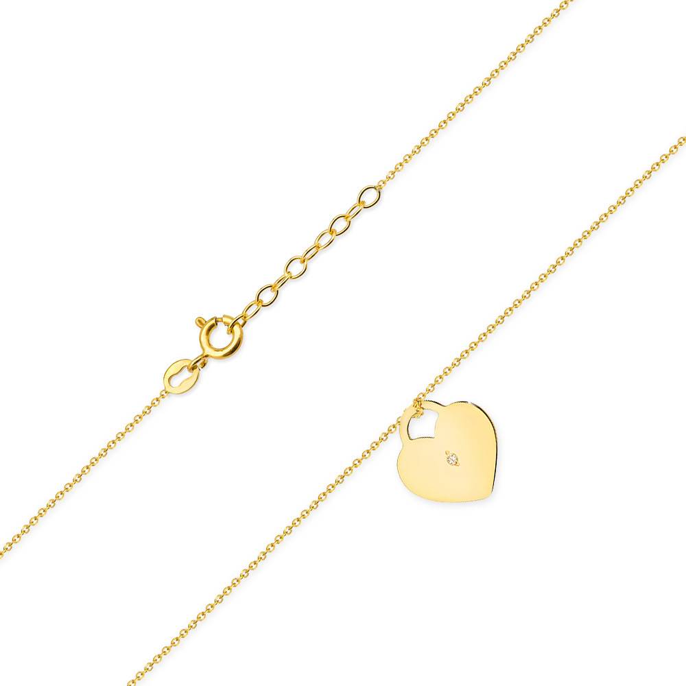Halskette aus 14kt Gold mit Herz-Anhänger und Diamanten