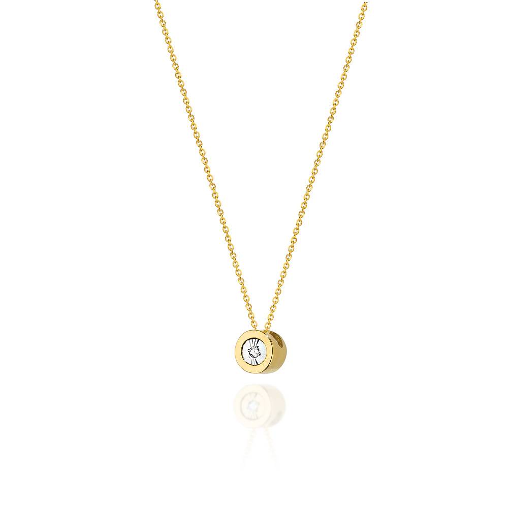 Collana in Oro 14kt Punto Luce Piccolo con Diamanti