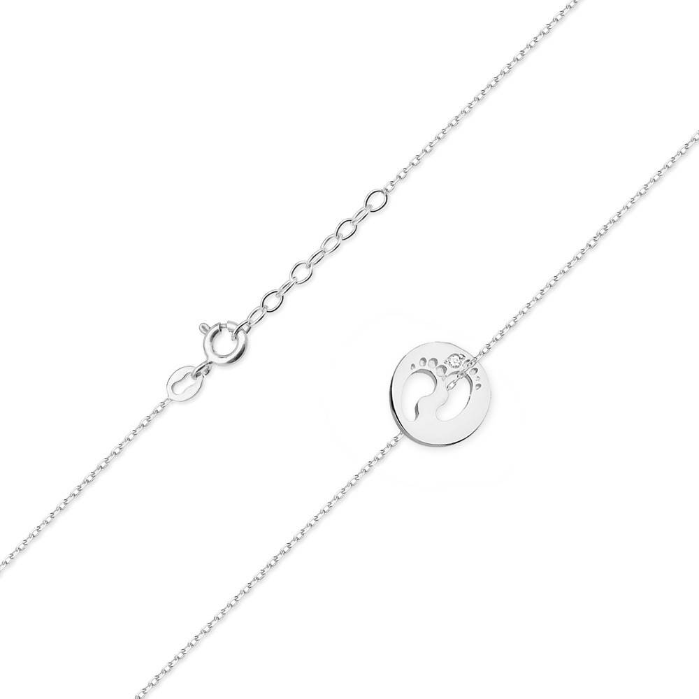 Colgante de Oro 14kt Pies con Diamantes