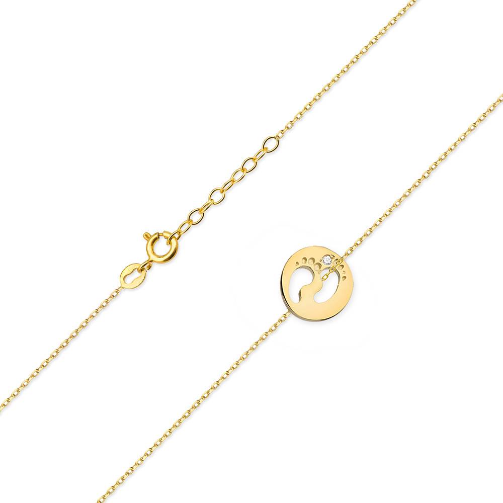 Colgante de Oro 14kt Pies con Diamantes