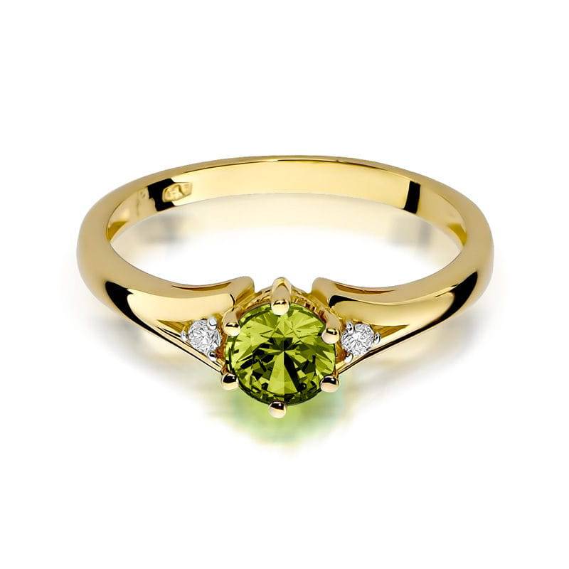 Tania Gold Ring with Peridot and Diamonds