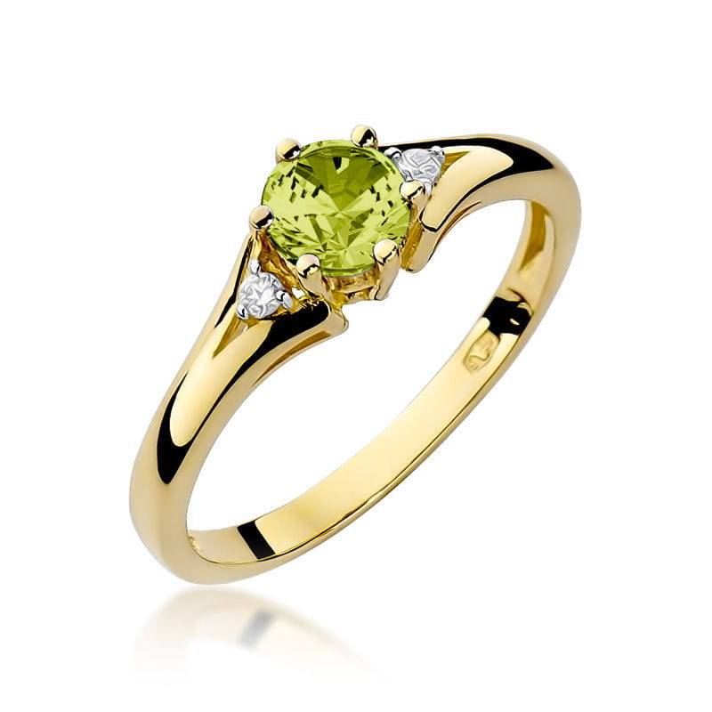 Tania Gold Ring with Peridot and Diamonds
