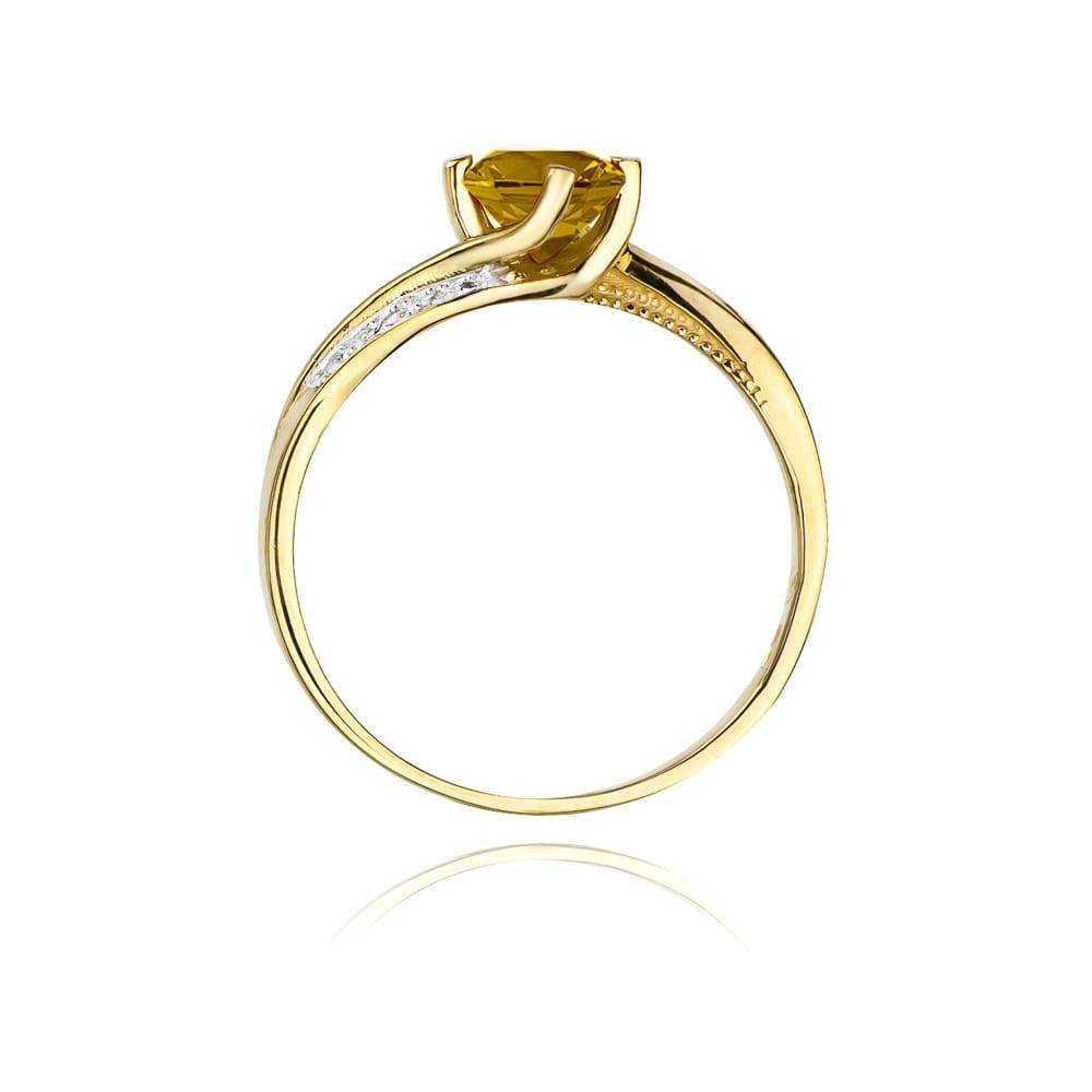Jolie Gold Ring with Citrine Quartz and Diamonds