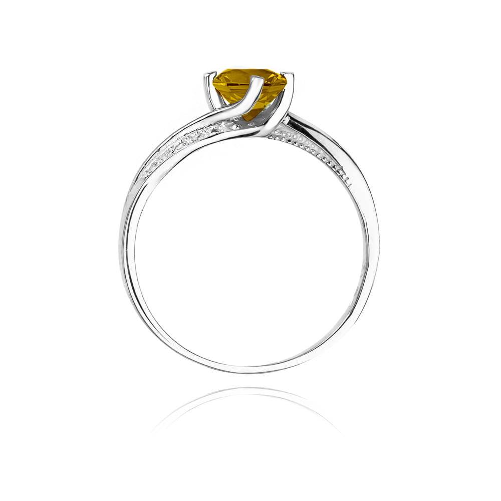 Jolie Gold Ring with Citrine Quartz and Diamonds