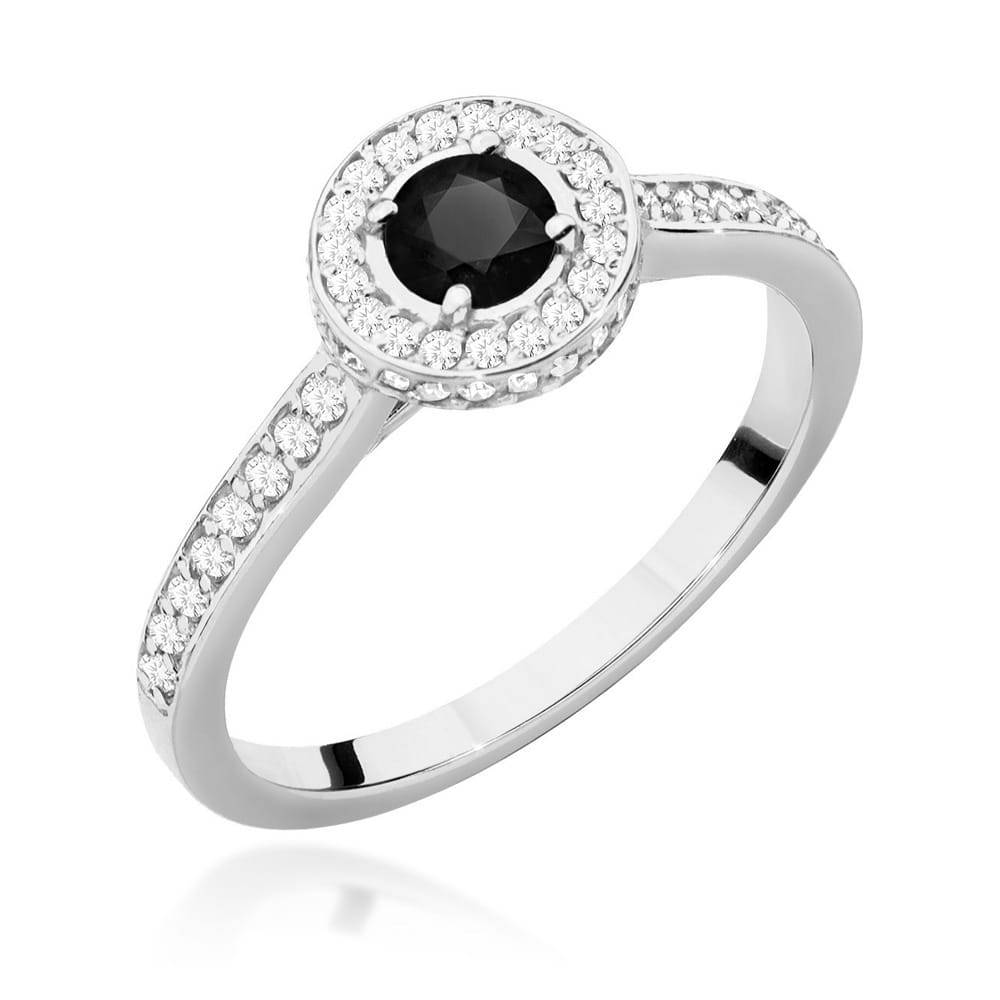 Bague Solitaire en Or avec Diamant Noir