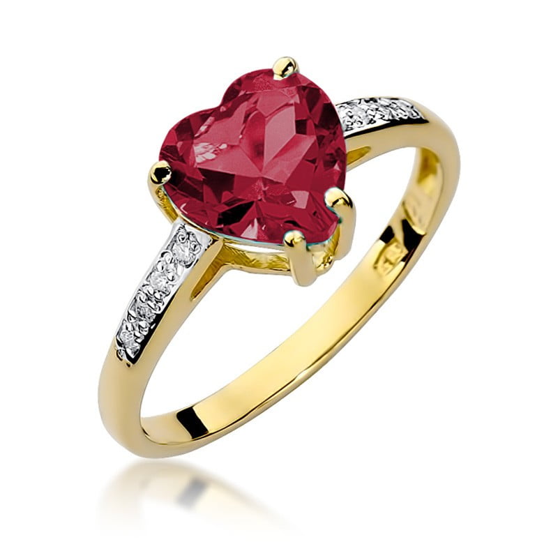 Eris Ring in Gold with Ruby and 8 Diamonds